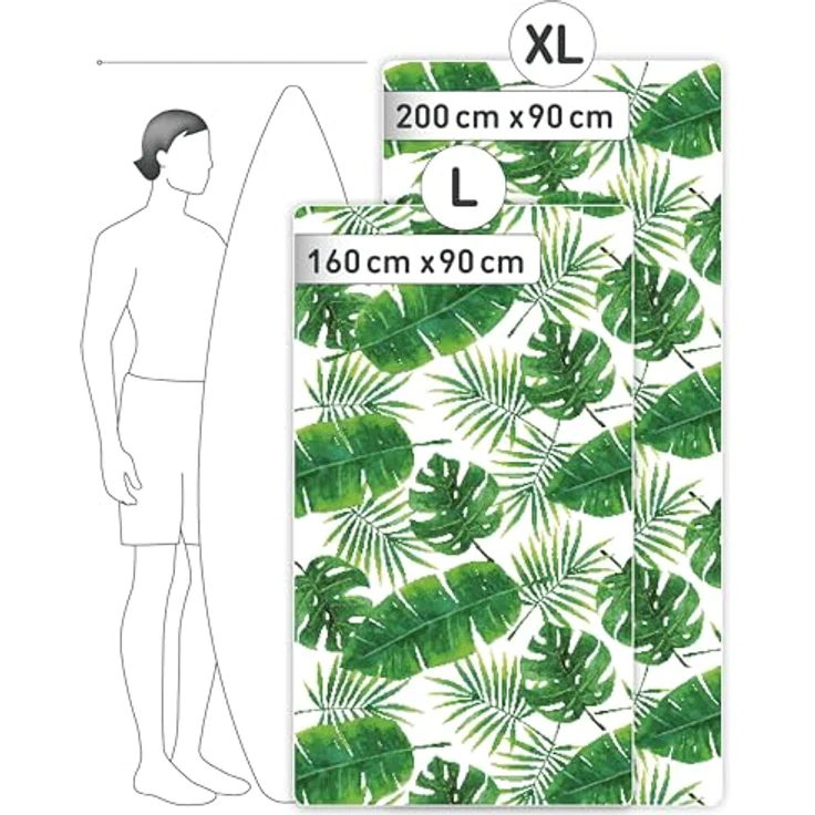 Fit-Flip Strandtuch XXL, Mikrofaser, leicht und schnelltrocknend, 100% recycelte Materialien, Tropic Leaves, 160x90cm – Bild 4