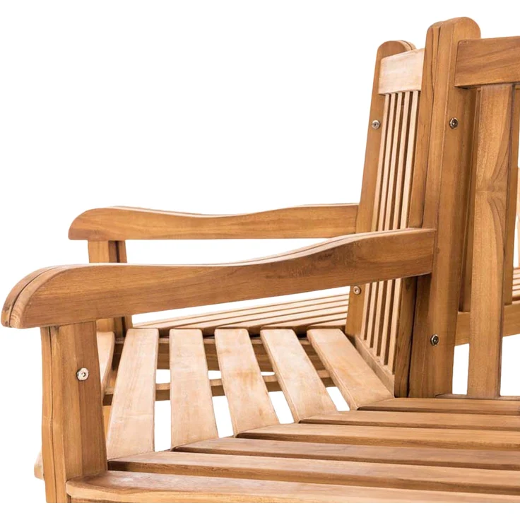 Baumbank HANIM - Holz Teak 200x100x90 cm | Halbrunde Sitzbank Mit Lehne Baumbank Gartenbank Für Baum – Bild 3
