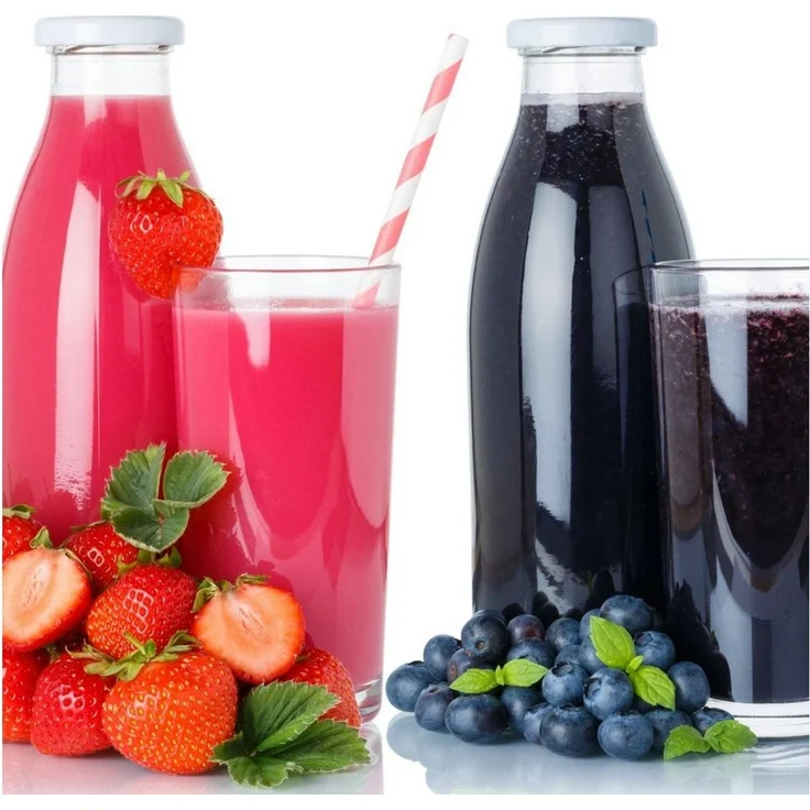 gouveo Trinkflasche Saftflaschen 1000 ml mit Schraub-Deckel - Große Flasche 1,0 l aus Glas, 20er Set, schwarz – Bild 4
