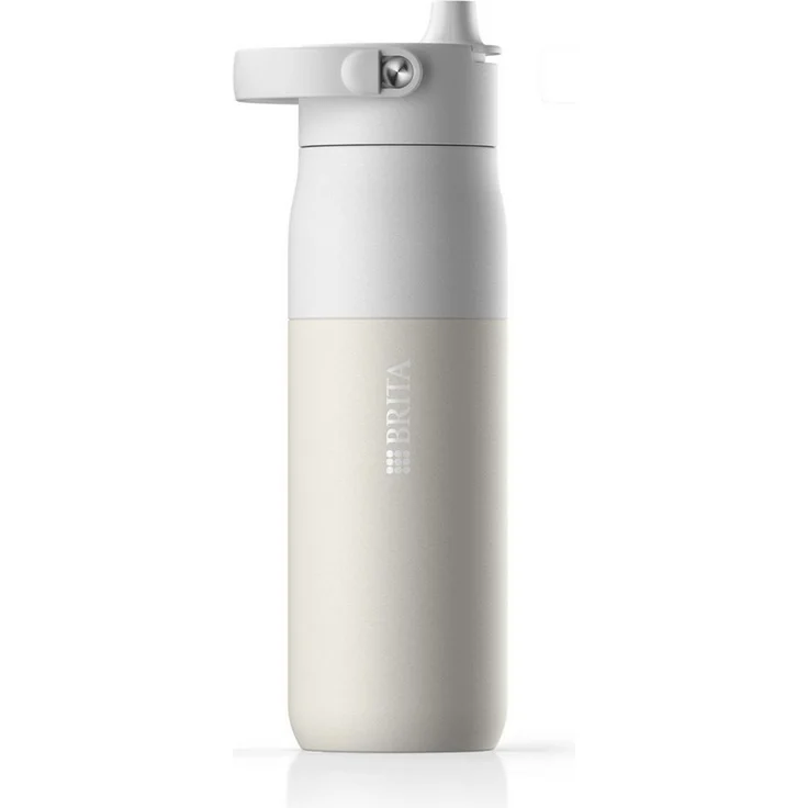 BRITA Trinkflasche BRITA LARQ Essential Trinkflasche (680ml) weiß mit Strohhalm, Edelstahl Wasserflasche mit doppelwandiger Isolierung - hält 24h kalt – Bild 5