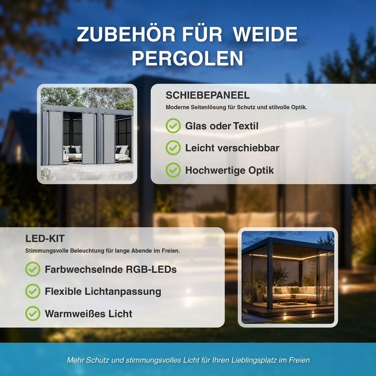Weide 'Classic' Pergola, freistehend, Aluminium / Stahl beige, 300 x 360 x 255 cm – Bild 8