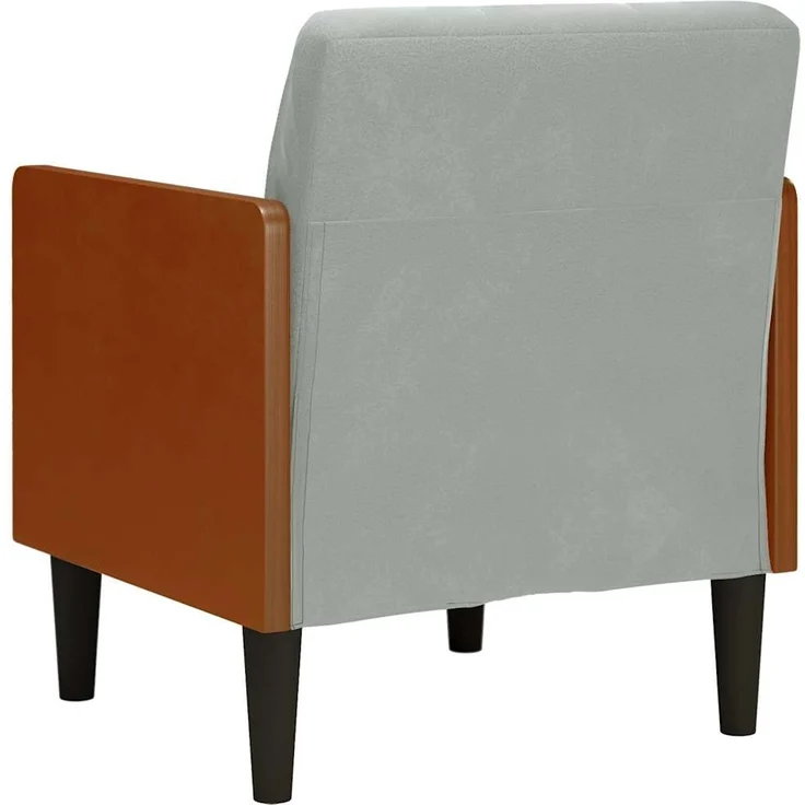 vidaXL Sessel mit Armlehnen Hellgrau 55 cm Samt 4100595 – Bild 4