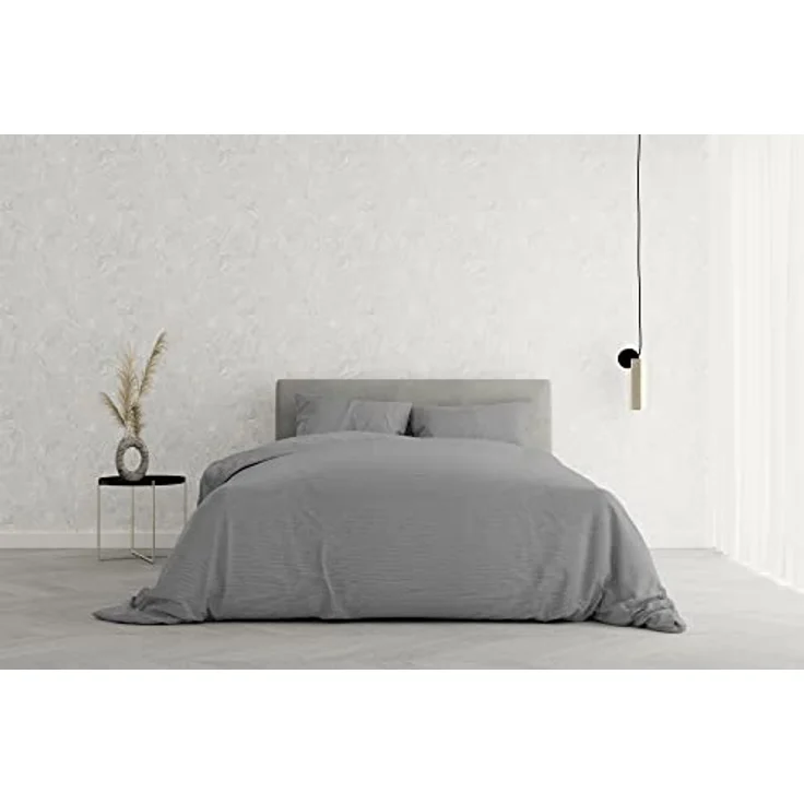 Italian Bed Linen CP-ST-2P Satin Stripes Bettbezug, Doppelte, Grau, Polyester – Bild 5