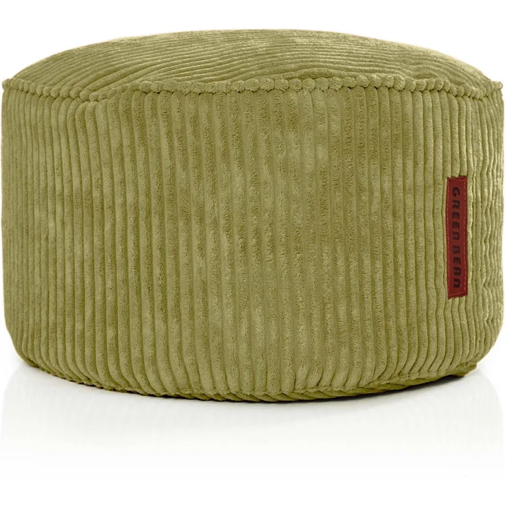 Green Bean® Indoor Sitzhocker Pouf 45x25cm EPS-Perlen Füllung & Cordstoff Kuschelig Weich Waschbar - Grün
