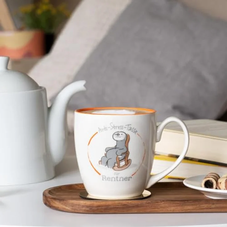 GRUSS & CO Anti-Stress-Tasse Motiv "Rentner" | Tasse mit Spruch, 45 cl, New Bone China | Geschenk lustig | 46263 – Bild 3