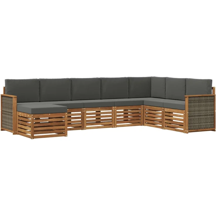 vidaXL Outdoor-Sofagarnitur 8 stk. 8-Sitzer Natur und Anthrazit 3384708 – Bild 2