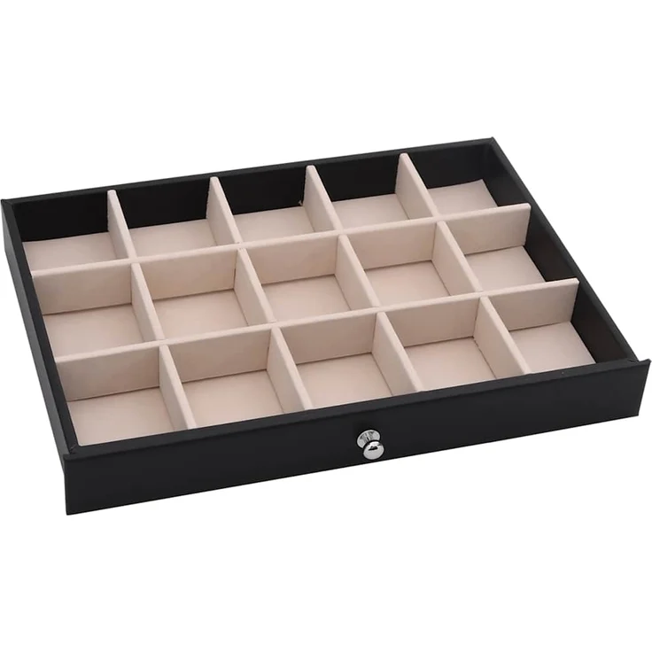 vidaXL Schmuckkästchen 10-lagig mit Uhrenhaltern Schwarz 29x20,5x40,5 cm 4103567 – Bild 8