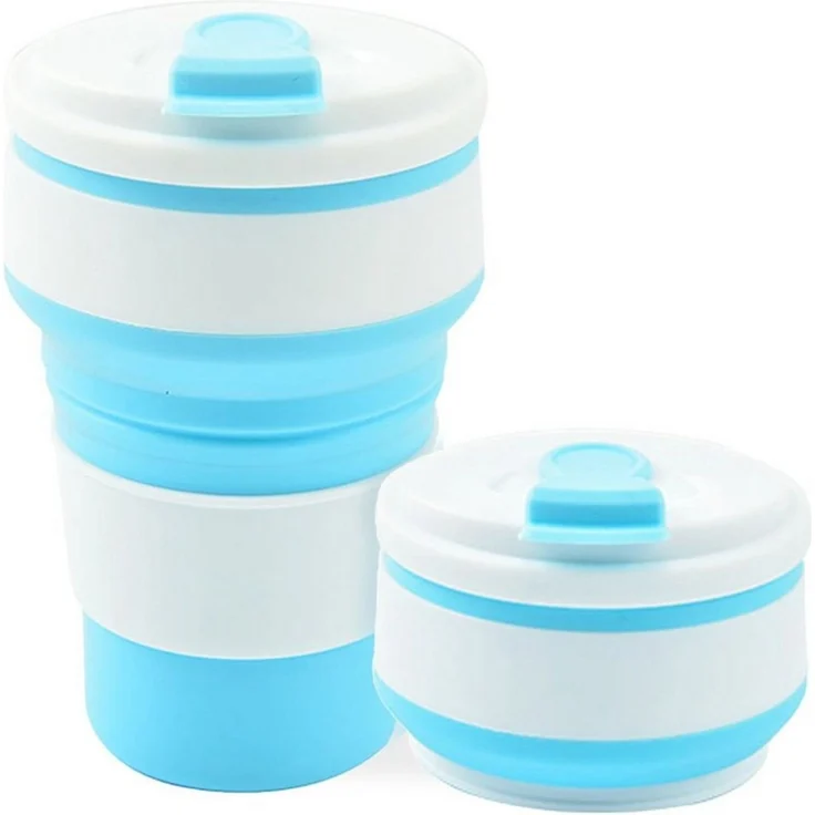 König Design Thermobecher Faltbecher 350ml, Silikon, Zusammenklappbar, BPA-frei, Reisebecher für Kaffee – Bild 5