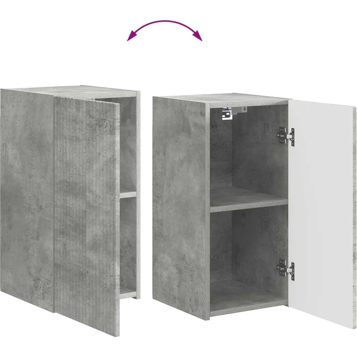 vidaXL TV-Schrankset 5 pcs Beton Grau Holzwerkstoff 3409099 – Bild 12