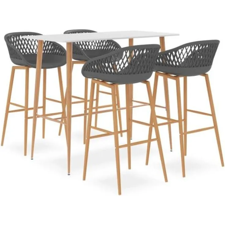 5-tlg. Bar-Set Weiß und Grau [3057436]