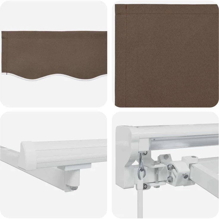 vidaXL Manueller Markisenrahmen mit LEDs Taupe 3x2 m 3425654 – Bild 6