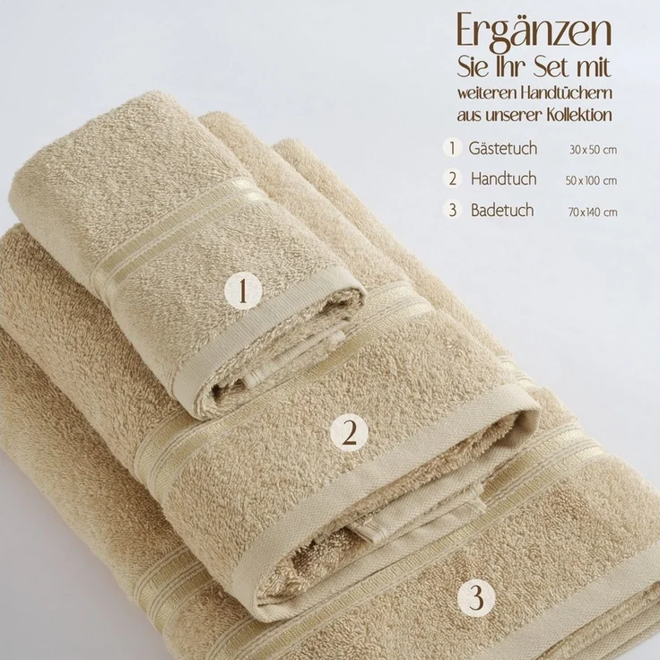 Hammetex Gästehandtücher 5er Set 30x50 cm, 100% Baumwolle Frottee – Bild 4