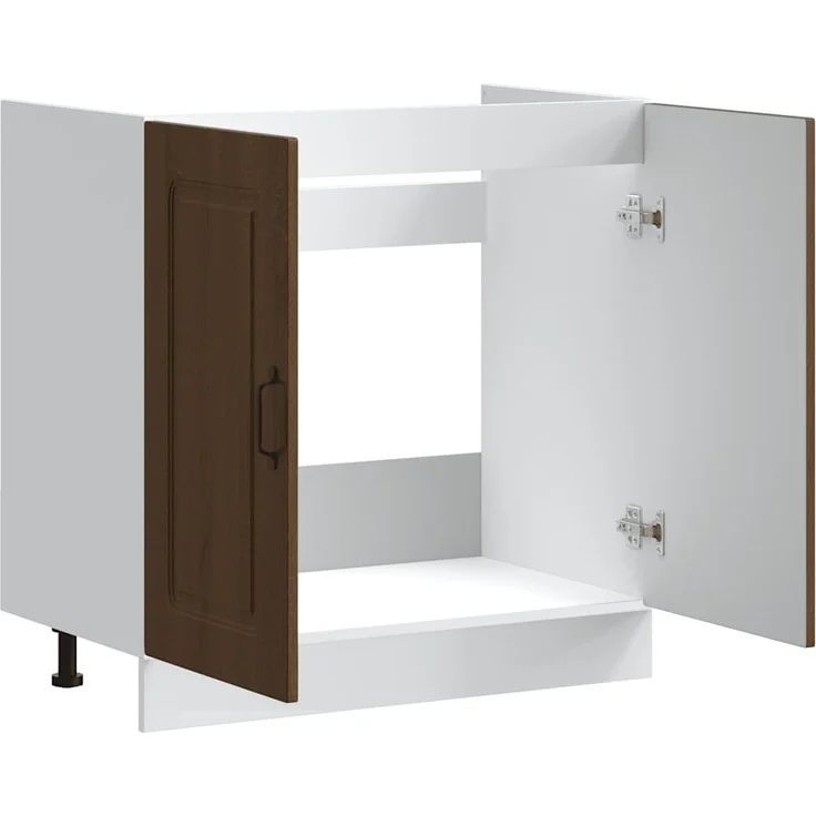 vidaXL Spülenunterschrank Kalmar Braun Eichen-Optik 80x46x81,5 cm 853454 – Bild 4