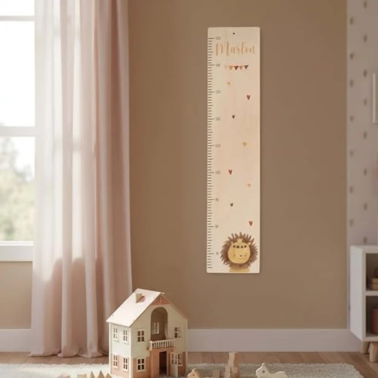KIDSMOOD - Messlatte für Kinderzimmer Personalisiert, 70-140 cm - Messlatte Kinder Holz personalisiert Mit Namen für Baby- & Kleinkinderzimmer - Individuelles Geschenk für Kinder und Babys zum Geburt – Bild 7