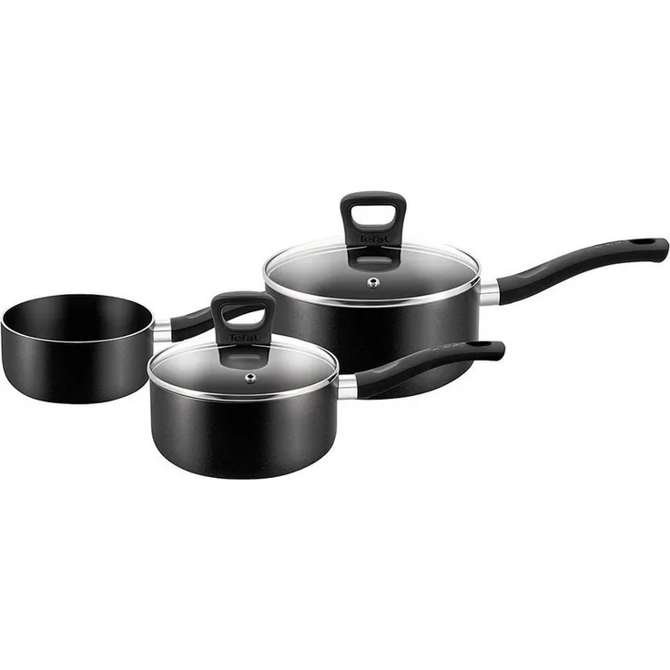 Tefal Topf-Set Signature Suppentöpfe Set Kochtopf Suppentopf Stieltopf, Aluminium-Kokillenguss (Set, 5-tlg, 1x Topf Ø 16 + Deckel, 1x Topf Ø 18 +Deckel & 1x Milchtopf Ø 14 cm), geeignet für alle Kochfelder außer Induktion