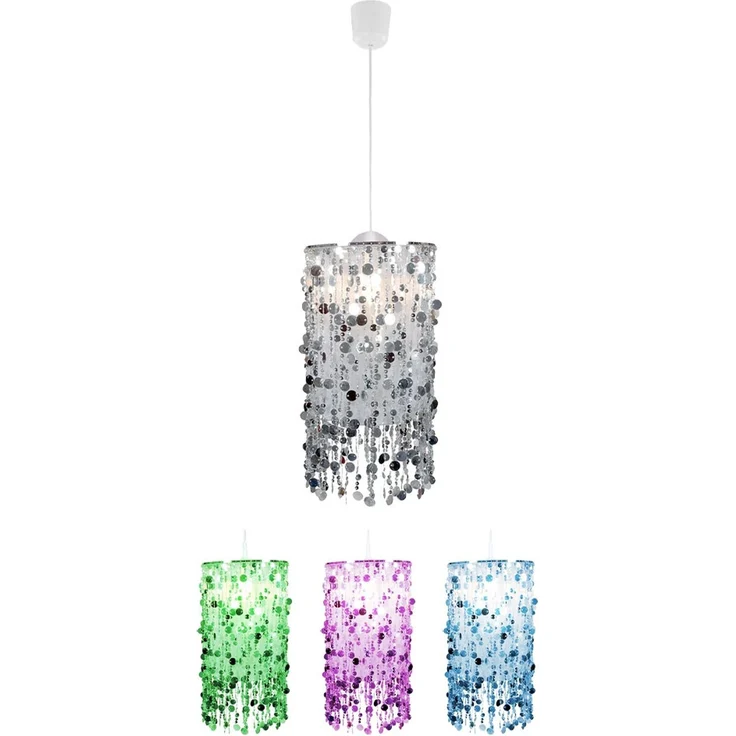 RGB LED Hängeleuchte, silber, App-/Sprachsteuerung – Bild 1