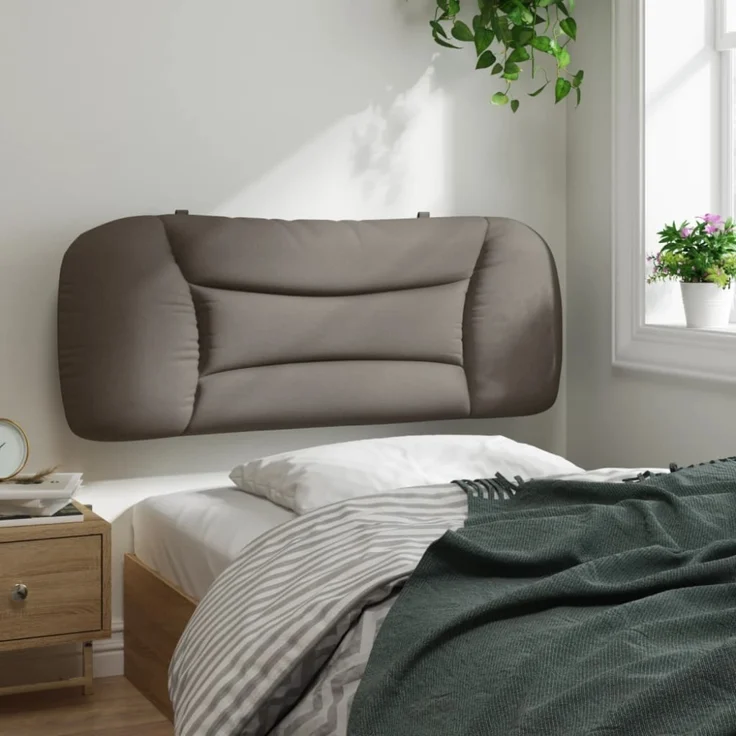 vidaXL Kopfteil-Kissen Taupe 100 cm Stoff – Bild 4