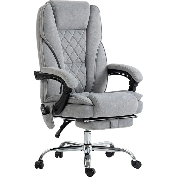 MELAYR, Ergonomischer Bürostuhl mit Massagefunktion, Fußstütze, drehbar, rollbar, Grau, 72 x 67 x 119 cm – Bild 2