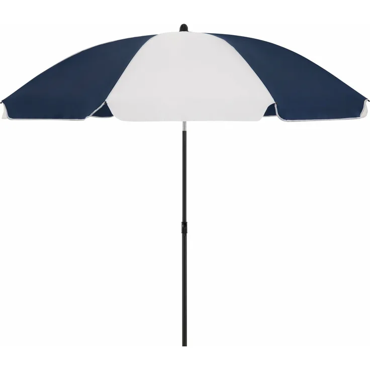Derby Strandschirm ca. 180cm/8tlg. D. blau/weiß, Gest. anthrazit 19/22 mm, ohne Volant