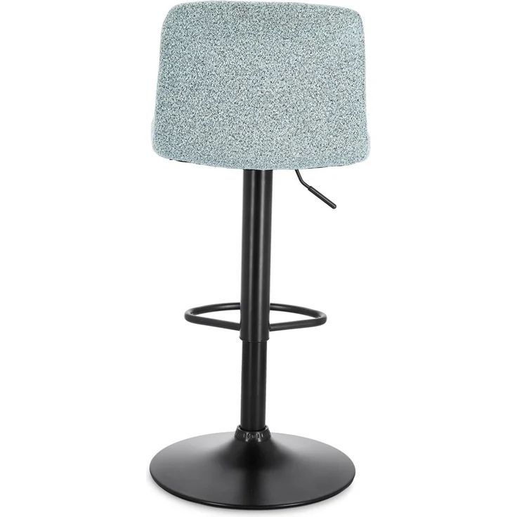 Barhocker Rafael 2er-Set, Stoff und Metall, modern höhenverstellbar, aquamarin-schwarz, gepolstert – Bild 4