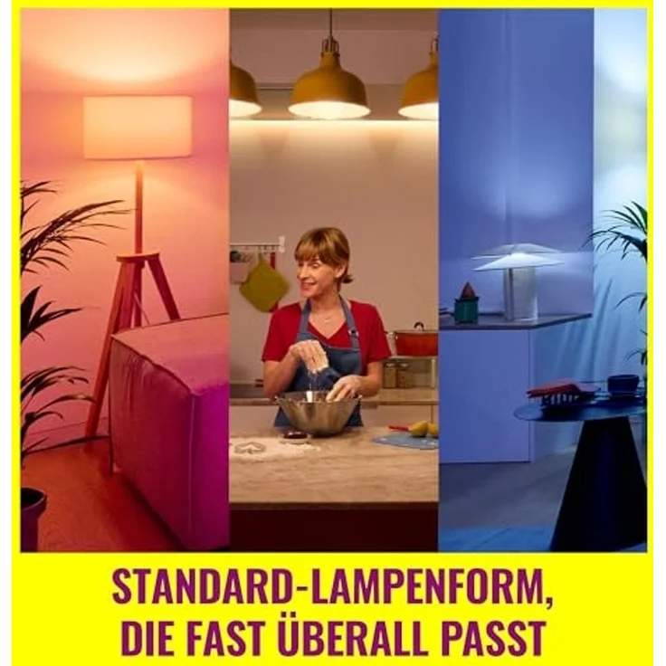 WiZ Smart LED A60-Lampe, Color und Tunable White, E27-Sockel, äquivalent 100 W, 2200–6500 K, 1521 Lumen, dimmbar, funktioniert mit Alexa, Google Assistant, und Apple HomeKit, 1er Pack – Bild 6