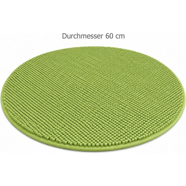 heimtexland Badematte Badvorleger Chenille Badteppich Duschvorleger, rutschhemmend beschichtet, Fußbodenheizung geeignet, schnell trocknend, strapazierfähig, fußbodenheizungsgeeignet, rutschfest, saugstark, Polyester, rund, Rund 60 cm, Hochflor, super ... – Bild 3