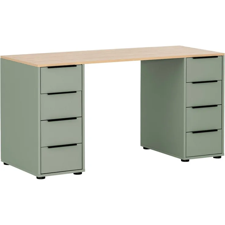 Schildmeyer Schreibtisch Elma 701966 Pistazie/Eiche hell Dekor, 140 x 55,5 x 73,1 cm