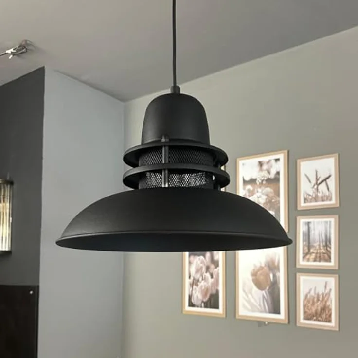 bamyum Hängelampe Leuchtturm Pendelleuchte, schwarze Vintage Lampe Ø34 cm, E27 Fassung für Wohnzimmer, Küche, Schlafzimmer und Kinderzimmer, maximal 60 Watt – Bild 1