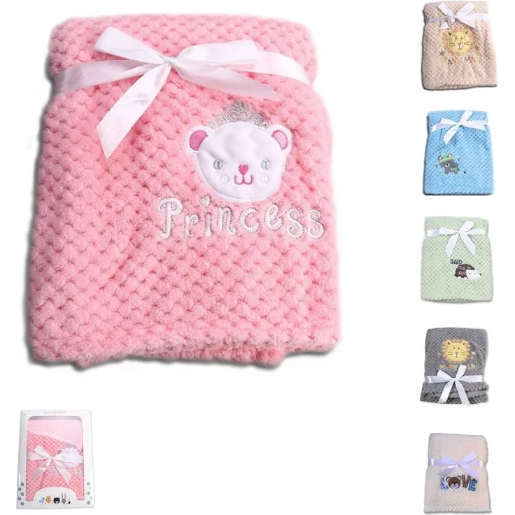 Cangaroo Babydecke Freya, Größe 80 x 110 cm kuschelige Babydecke aus Fleece rosa