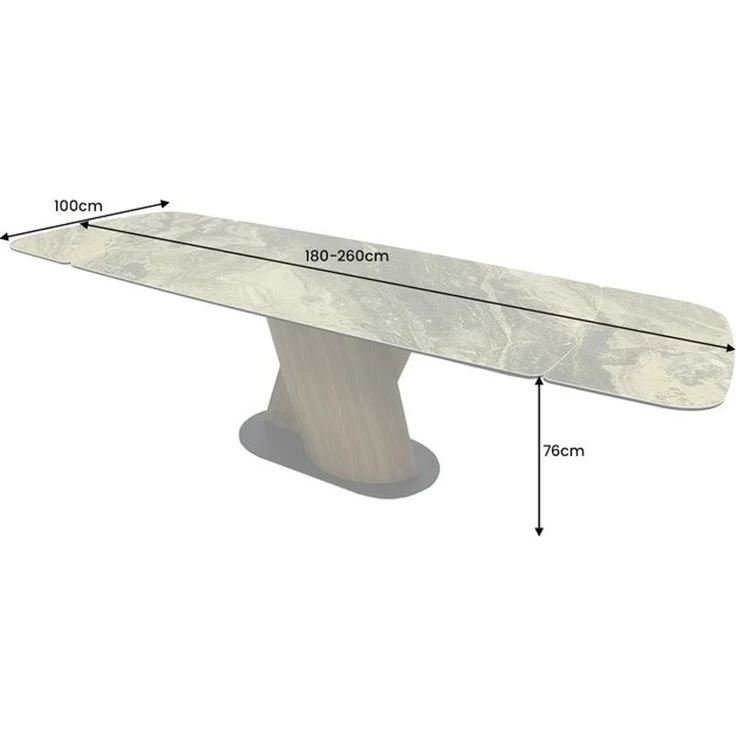 riess-ambiente Esstisch ELEMENTS 180-220-260cm taupe/beige – Keramikplatte, Walnuss-Gestell (Einzelartikel, 1-St), ausziehbare Platte für gesellige Runden – ideal für Esszimmer & Küche – Bild 4