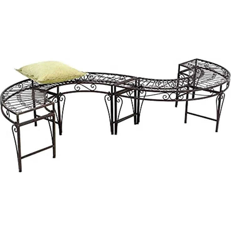 DanDiBo Rundbank Metall wetterfest Braun Ø 135 cm Baumbank 96188 Gartenbank Parkbank Sitzbank – Bild 3