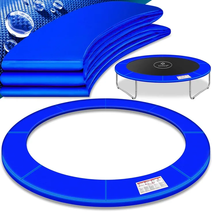 KESSER® - Trampolin Randabdeckung Ø 244 , 305 , 366 , 426 cm , 30cm breit 100% UV-beständig reißfest Federabdeckung , Grün , Blau Blau, 305 cm