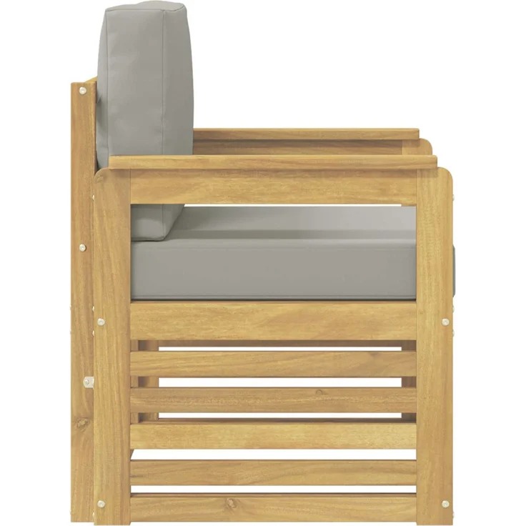vidaXL 2 Stück Outdoor-Sofagarnitur Polyester Weiß und Hellgrau 3439083 – Bild 4