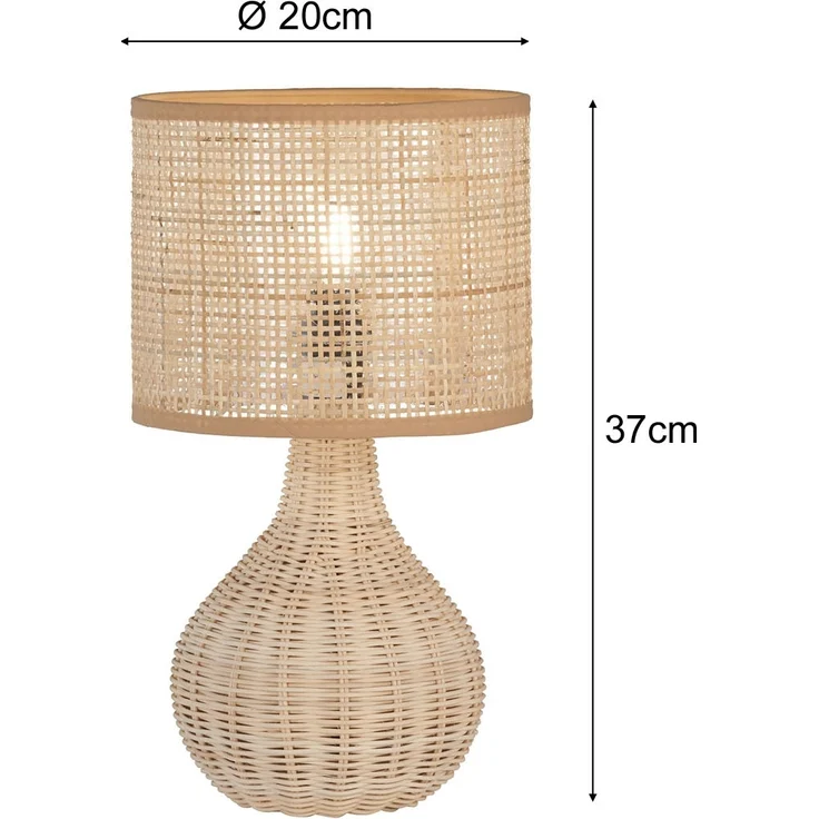 Fischer & Honsel 50733 Tischleuchte Nature Rebe natur 37cm E14 – Bild 4