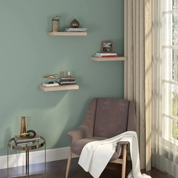 EUGAD Wandregal Wandboard Buchregal Hängeregal DVD CD Regal Holz Board 60cm Eiche 0116QJ – Bild 8