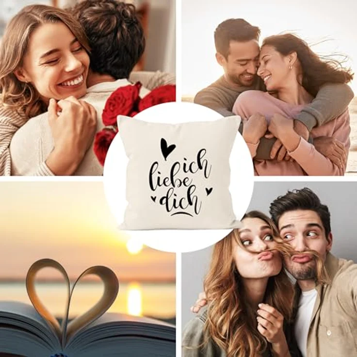 MoonWorks Dekokissen Kissenbezug Ich liebe Dich I love You Liebe Love Geschenk Frau Freundin Mann Freund Zuneigung Kissen-Hülle Deko-Kissen Baumwolle MoonWorks® – Bild 7