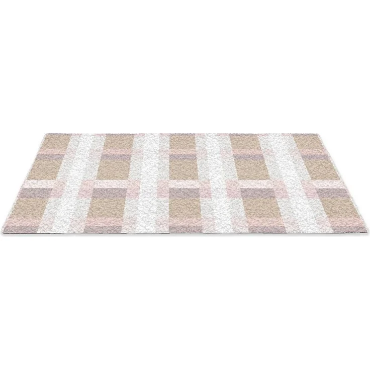 MuchoWow Fußmatte Karomuster - Erdtöne - Minimalistisch, Rechteckig, innen Schmutzfangmatte, Tür, Schmutzfänger Flur, Teppich 60x40 cm – Bild 2