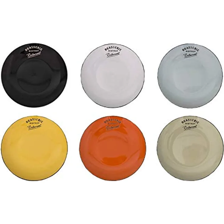 6er Set Speiseteller Kuchenteller Teller Bistro Keramik 21cm Antic Line SEB15188