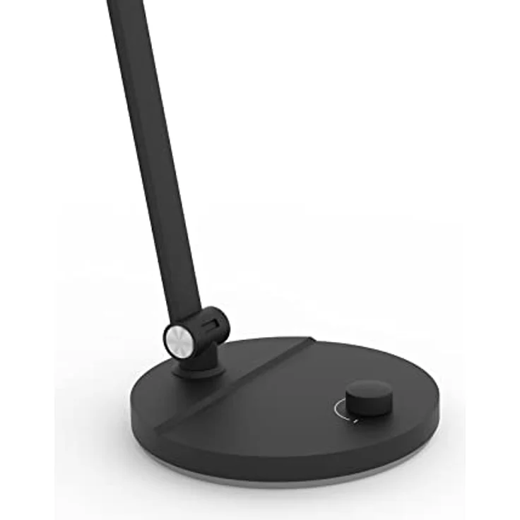 FeinTech LTL00121 LED Schreibtischlampe, dimmbar mit Drehknopf, schwarz, Lichtfarbe einstellbar von 3000K bis 6500K, 540 lm, flexibler Arm – Bild 3