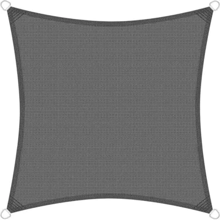 Brigros Quadratisches Sonnensegel für den Außenbereich, HDPE, 180 g/m², mit Edelstahlringen, UV-Schutz, mit Tasche, Sonnensegel für den Außenbereich – Bild 1