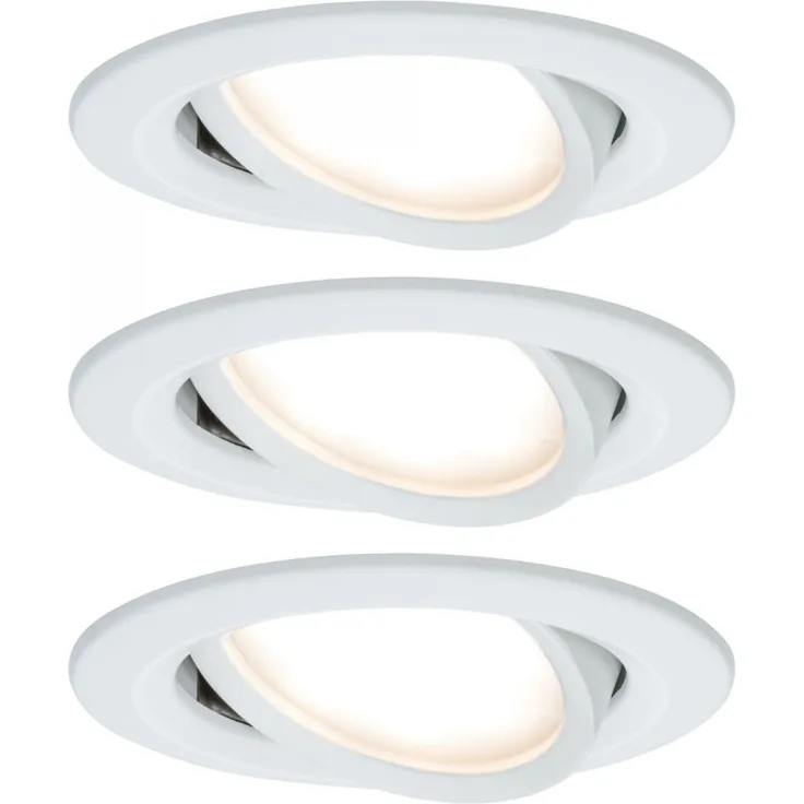 Paulmann No. 93449 Einbauleuchte LED Coin Nova 3er-Set rund 6W Weiß matt schwenkbar