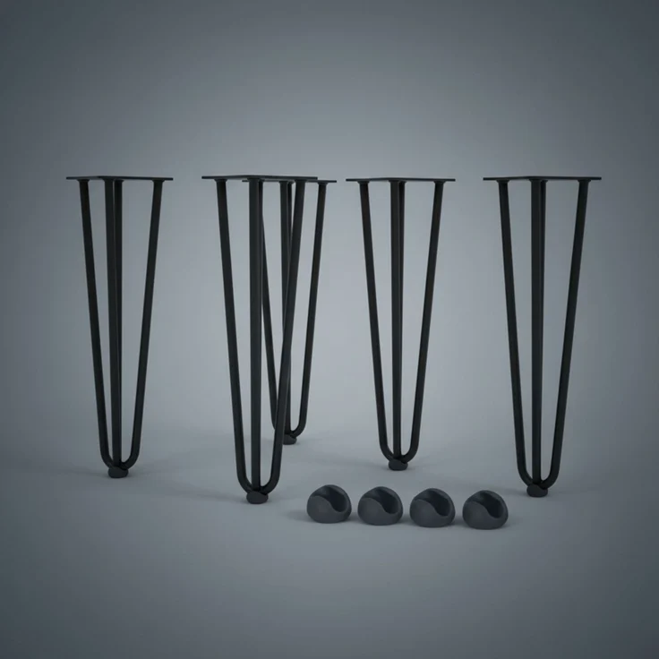 Tischbeine 4er-Set Hairpin 45 cm Haarnadelbeine Schwarz Möbelfüße Tischkufen – Bild 7