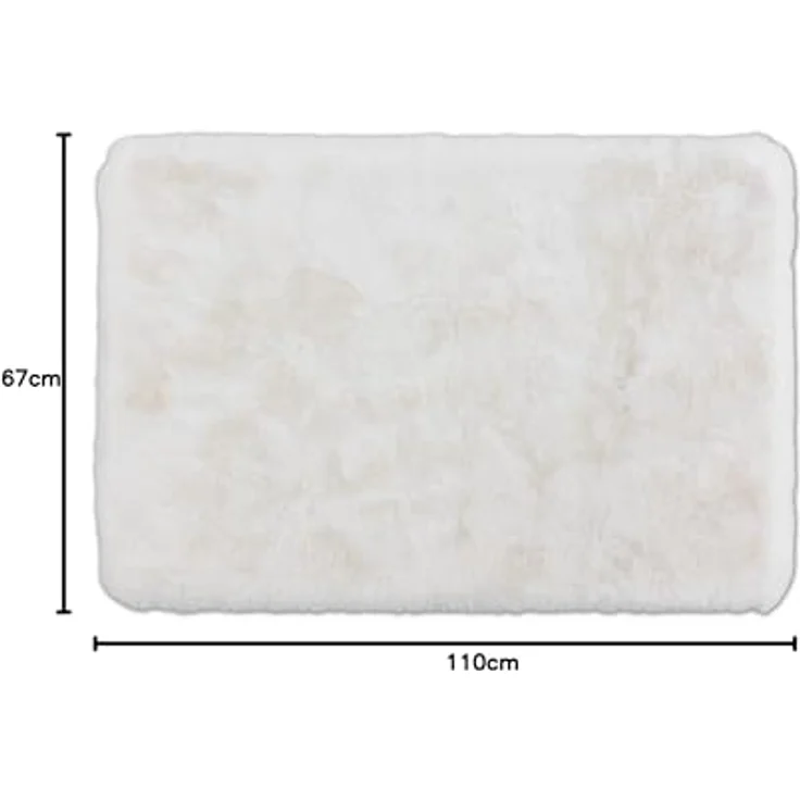 Schöner Wohnen Kollektion Badteppich 'Bali', weiß, 67 x 110 cm, rutschhemmend, waschbar bei 30°C, pflegeleicht, für Fußbodenheizung geeignet – Bild 3