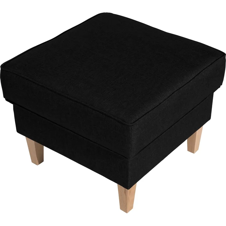 Hocker Karlen Bezug Flachgewebe Buche natur / schwarz 22030