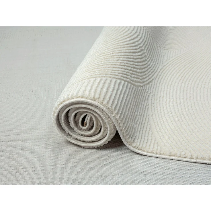 merinos Teppich Sign 1904, rechteckig, Höhe: 12 mm, Hoch Tief Struktur, Geometrisch, 100% recyceltem Polyester, Wohnzimmer – Bild 3