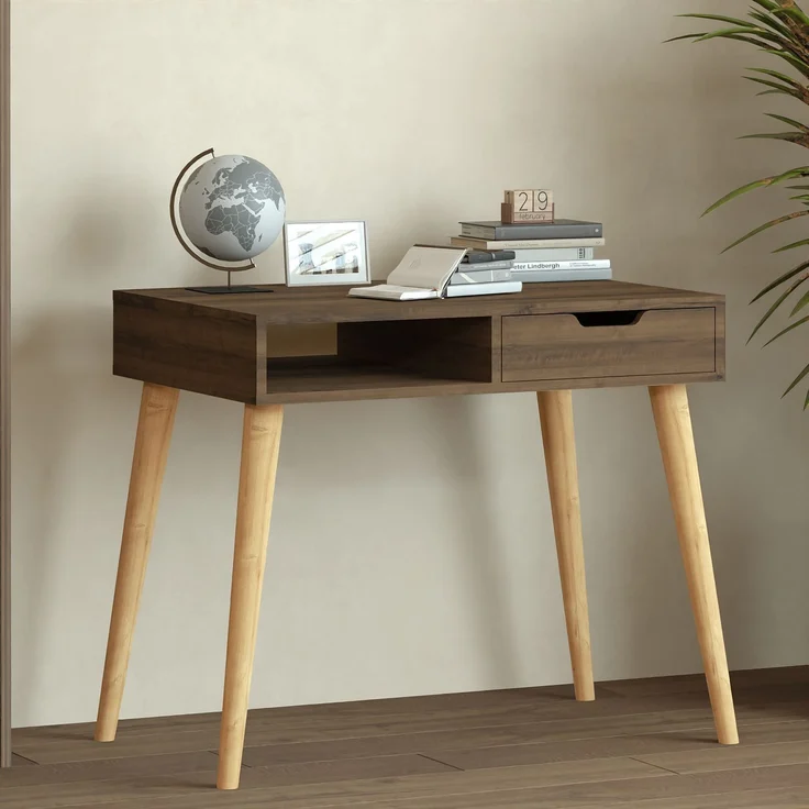 Skye Decor 'Offer - Antique Walnut, Wooden' Schreibtisch, Antik-Walnuss / Holz, 90 x 80 x 60 cm – Bild 1
