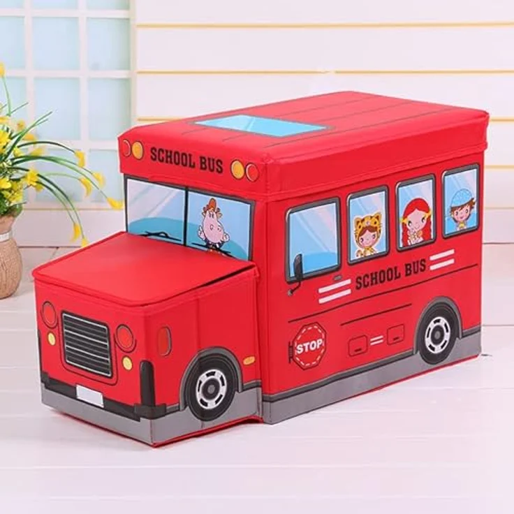 RHP Spielzeugtruhe RHP Sitzbox Kinder, Staubox m. Deckel, Spielzeug, faltbar, Jungen & – Bild 2