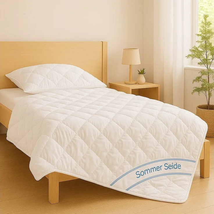 TRAUMSCHLAF Naturhaarbettdecke Clean Silk, Füllung: 60% Seide, 40% Baumwolle, Bezug: 100% Baumwolle, kochfeste leichte Naturfaserdecke