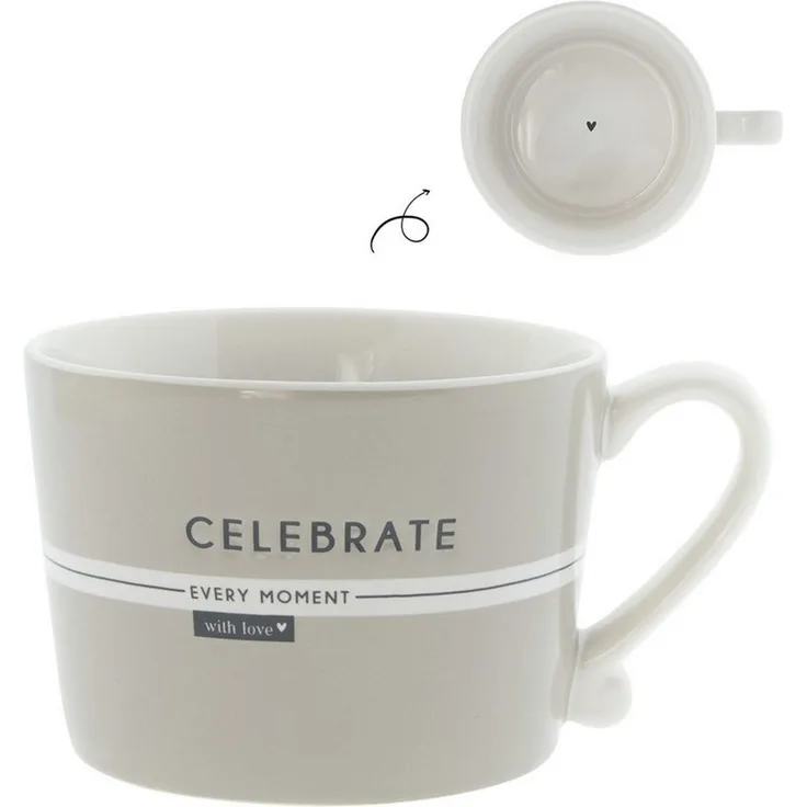 Bastion Collections Tasse Beige Titan, Keramik, Spülmaschinengeeignet, Mehrfarbig, Celebrate, H: 7cm