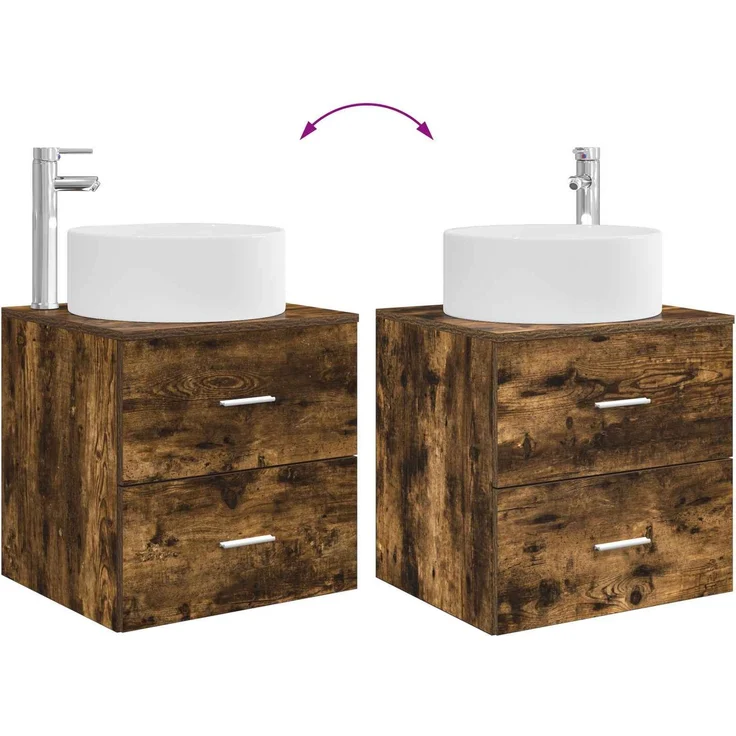 vidaXL Badezimmerschrank-Set 3 stk. Geräucherte Eiche 3405959 – Bild 10